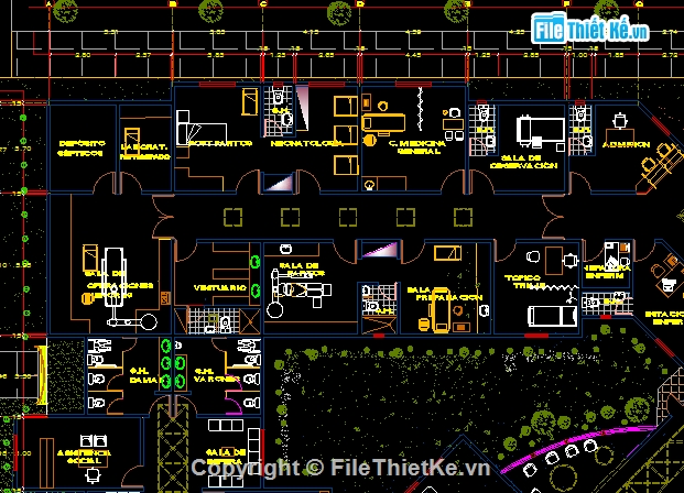 trung tâm y tế,file cad trung tâm,nhà y tế